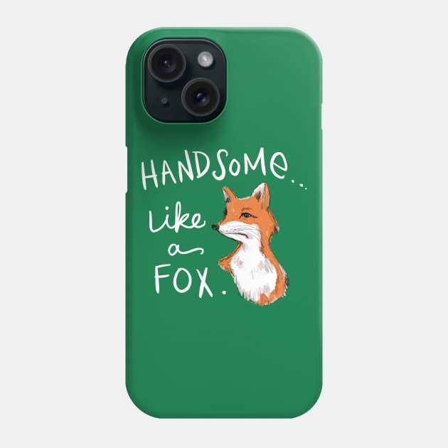 Handsome Fox: Funny Animal Art Sketch Phone Case by Tessa McSorley