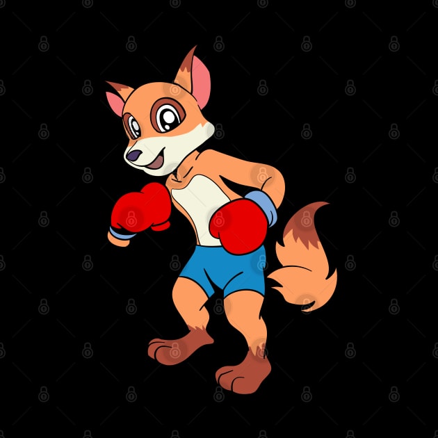 With boxing gloves in boxing ring - cartoon fox boxer by Modern Medieval Design