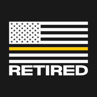 Retired Thin Gold Line Flag for Police Dispatchers and Sheriff 911 Operators T-Shirt