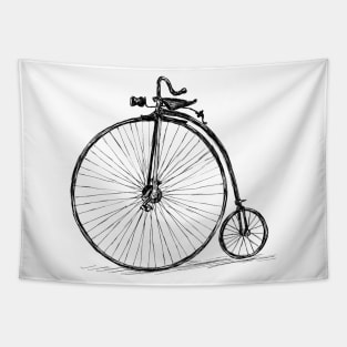 Antique Bicycle Print Tapestry