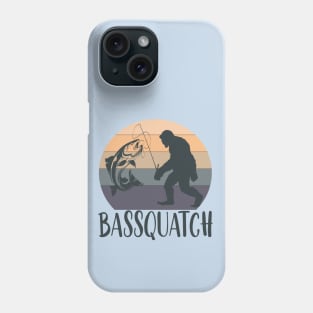 Bassquatch fisherman funny bigfoot gift Phone Case