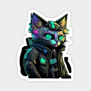 Cyberpunk Cat #3 Magnet