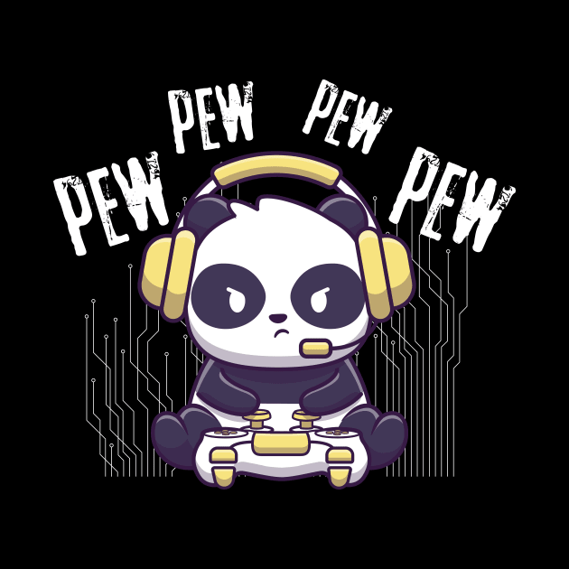 Gaming Panda Pew Pew Video Game Addict by Teewyld