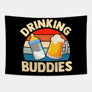 Drinking Buddies Baby Bottle Daddy Dad Joke Tapestry