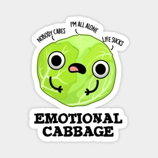 Emotional Cabbage Cute Veggie Pun Magnet