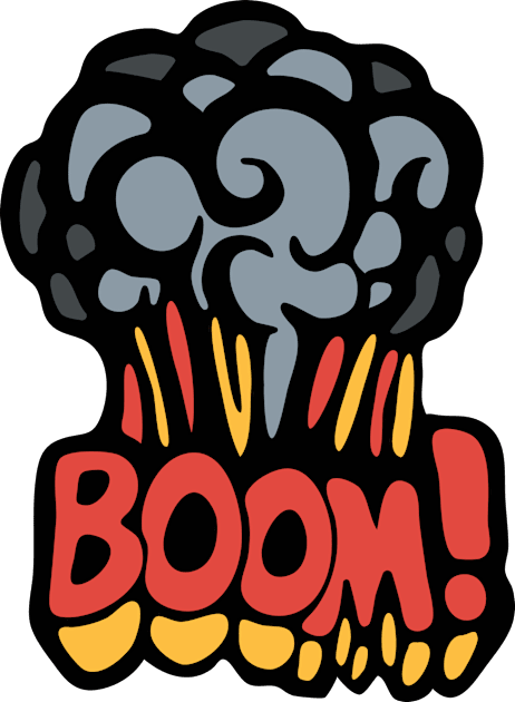 Boom Explosion illustration Kids T-Shirt by Cofefe Studio