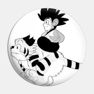 Yaiba riding on kagetora black and white halftonr version Pin