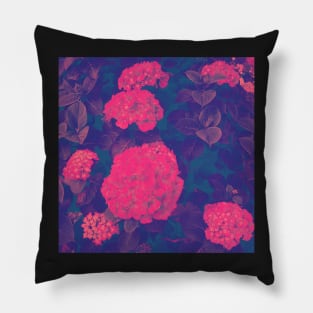 Pink Rhododendron - Dark Version Pillow