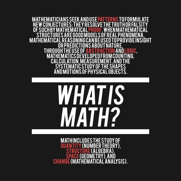 Math Defined - Math Teacher by Hidden Verb