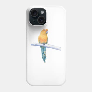 sun conure jendaya watercolor portrait 2 Phone Case