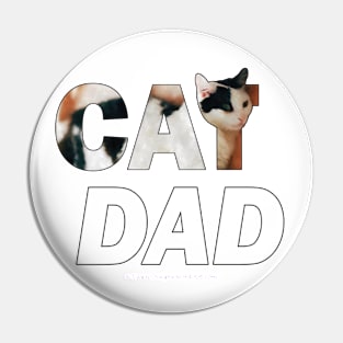 CAT DAD - black and white cat oil painting word art Pin