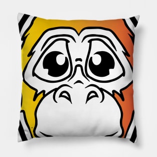 Sad Monkey (Orange Gradient) Pillow