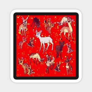 Deers and Fawns Christmas blanket Magnet