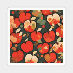 Chiyogami Red Apples Pattern Magnet