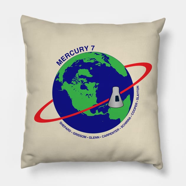 Mercury 7 (Light) Pillow by GloopTrekker