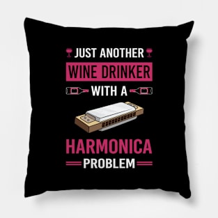 Wine Drinker Harmonica Mouth Organ Pillow