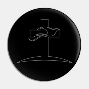 Graceful Soar: The Cross and the Dove Pin