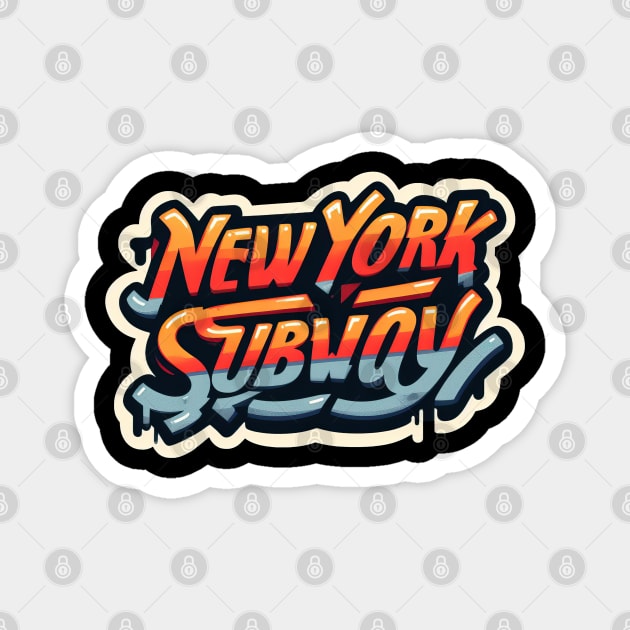 New York Subway graffiti NYC Subway Train Magnet by Nysa Design