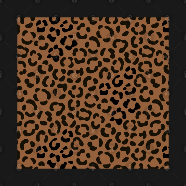 Trendy Black on Tan Leopard Print Pattern by NataliePaskell