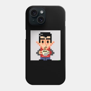 Coffee Man Pixel Art Phone Case