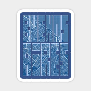 Buenos Aires, Argentina City Map Typography - Blueprint Magnet