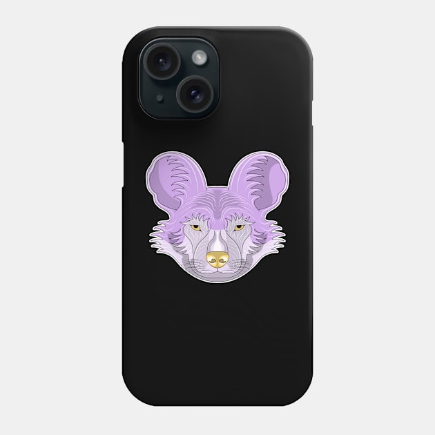 purple african wild dog face Phone Case by dwalikur