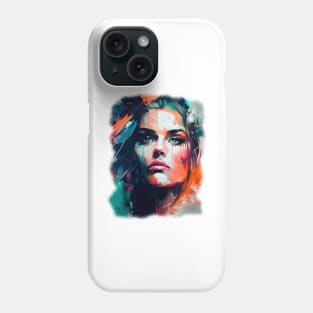 Beautiful Abstract Acrylic painting of a girl, Print Art Phone Case