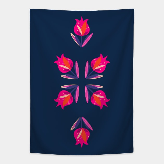 Red Tulip Heart Tapestry by nocturne-design