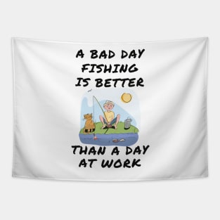 A bad day fishing is better than a day at work Tapestry