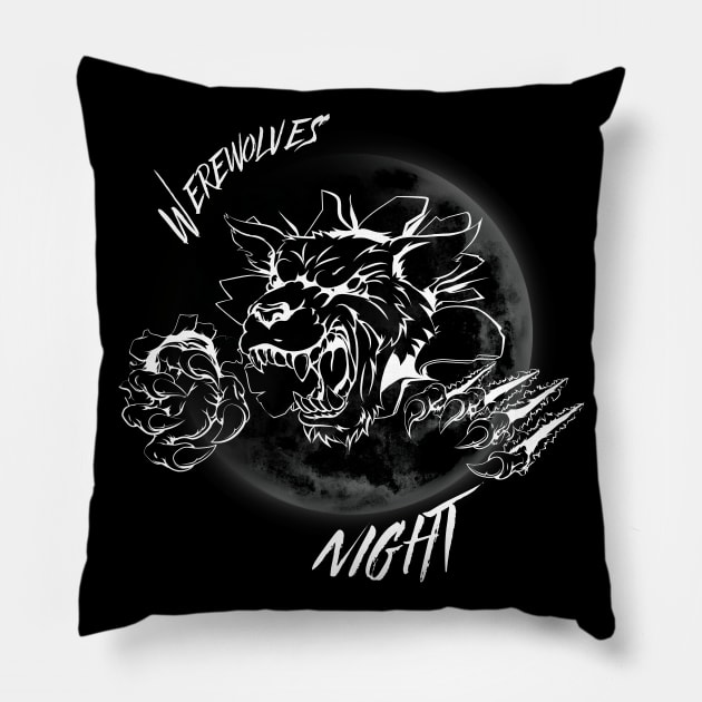 Werewolves Night II Pillow by JK Mercha