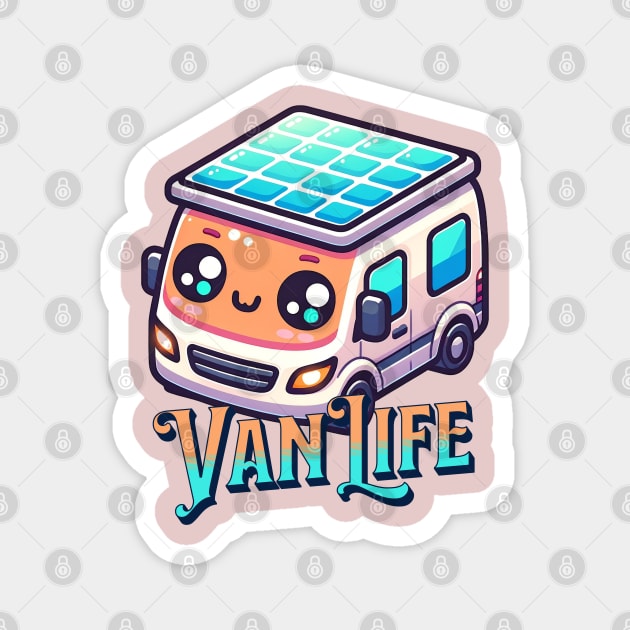 Van Life in a cute little graphic design Magnet by MapleV