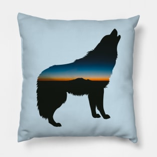 Night Sky Wolf Pillow