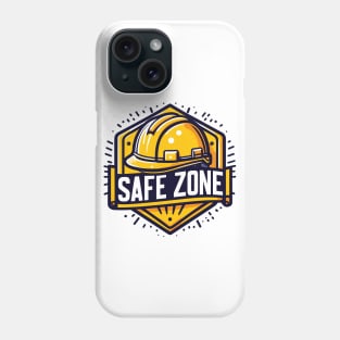 Safe zone construction helmet sign Phone Case