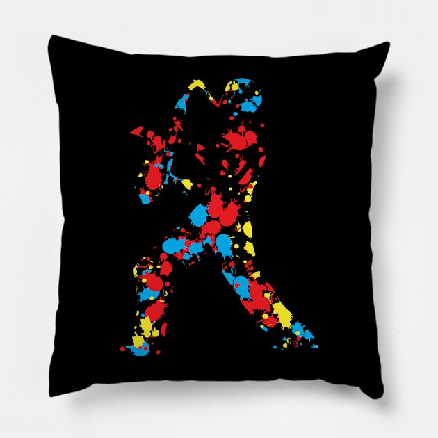 Saxophone Player Pop Art Style Pillow by jazzworldquest