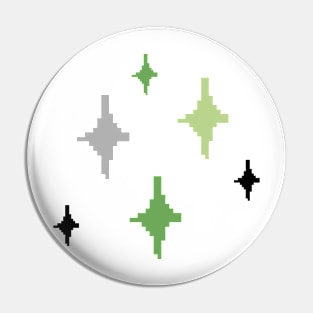 Aromantic Pride Sparkles Pixel Art Pin