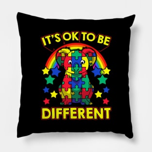 It's OK To Be Different Autism Awareness Puzzle Pillow