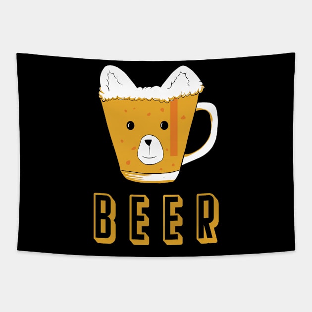 Beer kawaii cute Tapestry by cypryanus