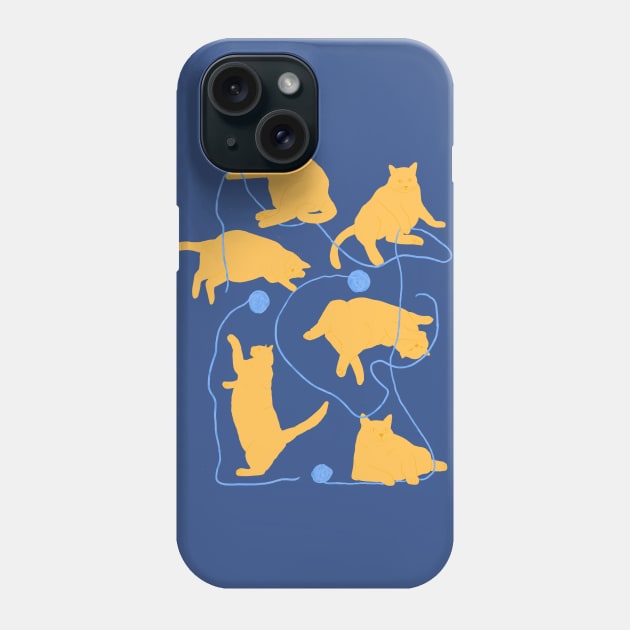 Fat Orange Cats and Yarn Phone Case by ahadden