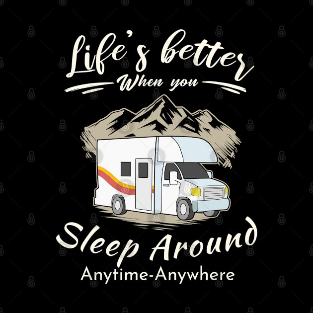 Camping Gift Print Funny RV Better When Sleep Camper Print by Linco