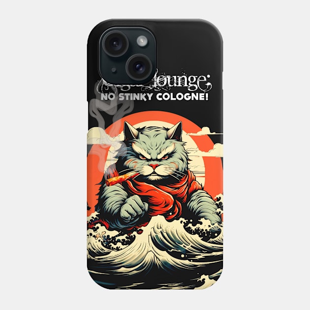 Cigar Lounge: No Stinky Cologne Allowed! On a dark (Knocked Out) background Phone Case by Puff Sumo