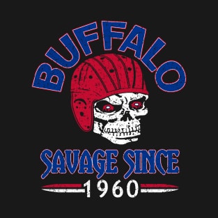 Savage Since 1960 Buffalo Football Vintage Skull T-Shirt