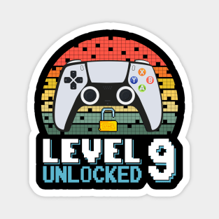 Level 9 Unlocked Vintage Retro Gaming Magnet