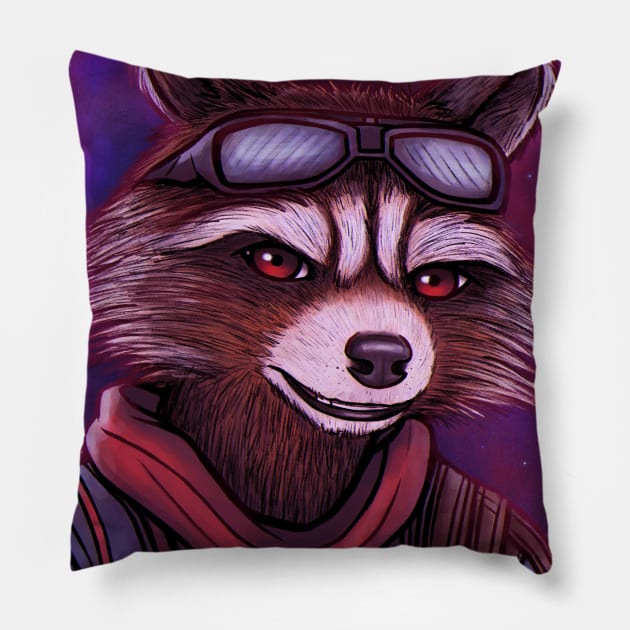 EG Portrait - Rocket Pillow by dibujosbymari