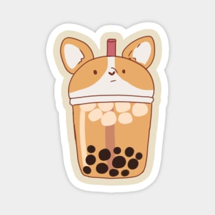 boba Corgi illustration Magnet