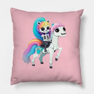 skeleton riding horse Pillow