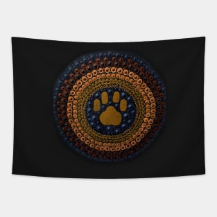 Dog pawprint mandala dot art Tapestry