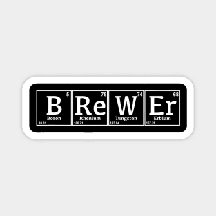 Periodic Brewer Nerdy Beer Brewing Gift Chemistry Humor Magnet