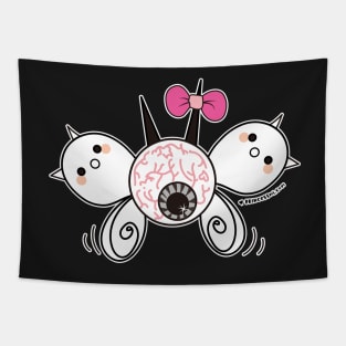 kawaii cute ghost cute eyeball, cute halloween Tapestry