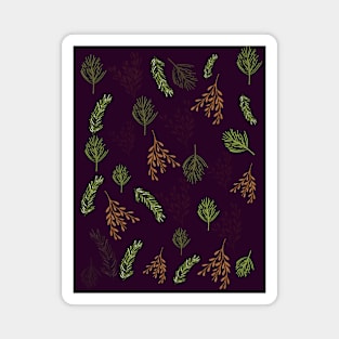 Purple Festive Leaf Design for Christmas and Seasonal Holidays Magnet