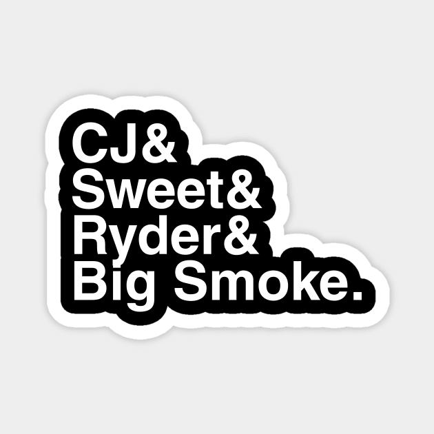 GTA San Andreas - CJ Johnson & Sweet & Ryder & Big Smoke. Magnet by foozler